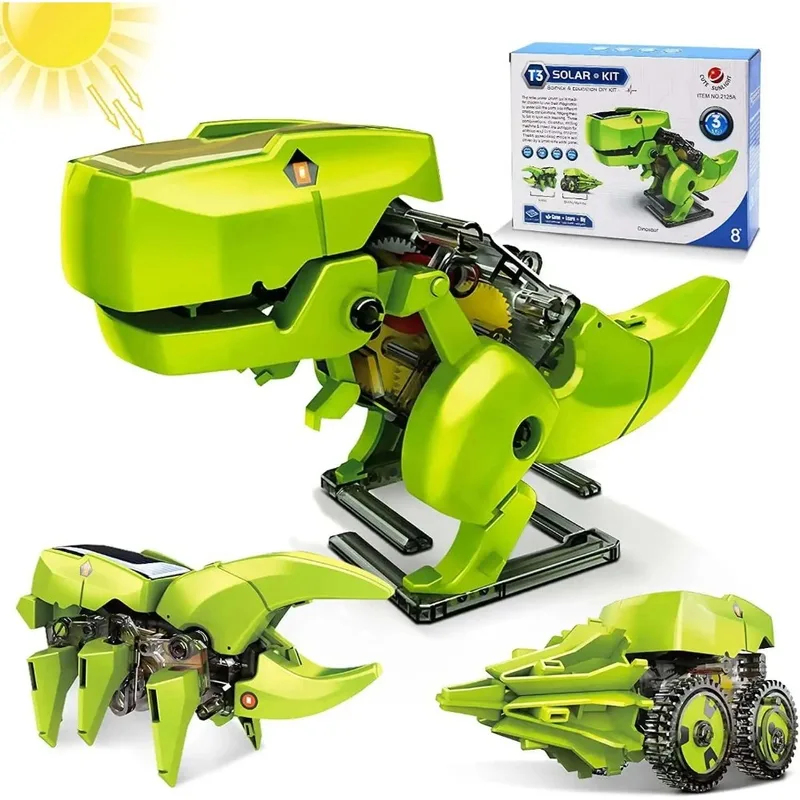 Stem Solar Robot Kit For Kids - مجموعة روبوت شمسي 3 في 1،