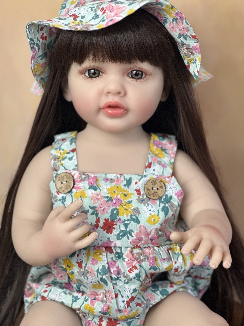 Reborn Baby Doll Silicone Realistic - 22 بوصة محبوب كامل الجسم سيليكون