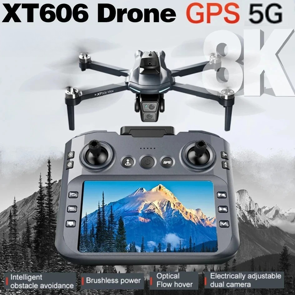 طائرة بدون طيار XT606 الأصلية  - مراجعة Fpv Brushless Rc Drone 4K وسعره