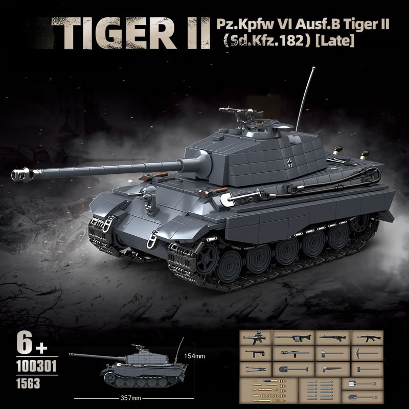 WW2 العسكرية الملك النمر دبابة - مراجعة Lego Compatible Military Tank وسعره
