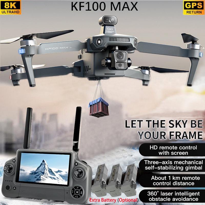 KF100 MAX GPS الطائرة بدون طيا - مراجعة Fpv Brushless Rc Drone 4K وسعره