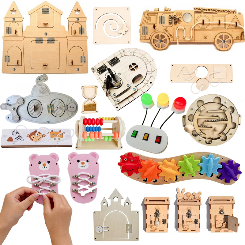 لوحة مونتيسوري خشبية للأنشطة ا - مراجعة Montessori Wooden Busy Board Toddler وسعره