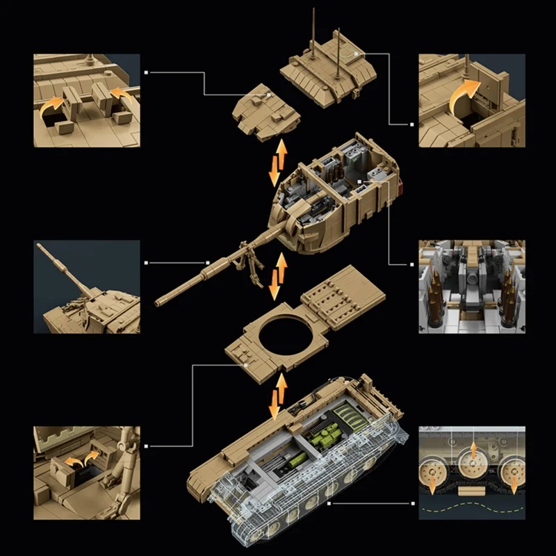 2080 قطعة من مدفع FV4005 البري - مراجعة Lego Compatible Military Tank وسعره