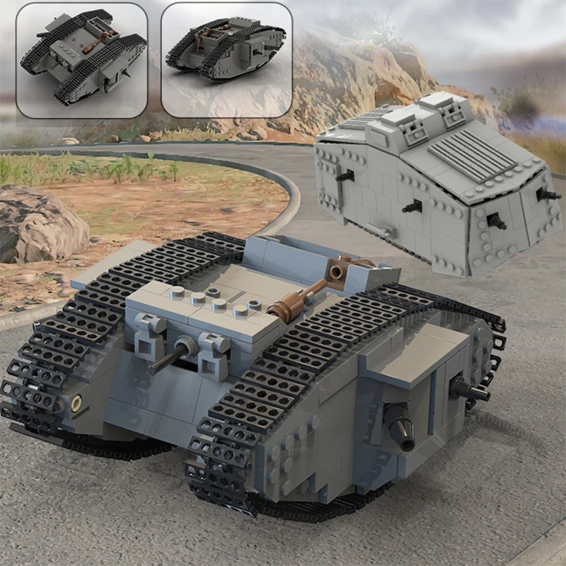 MOC WW1 ألمانيا العسكرية A7V ا - مراجعة Lego Compatible Military Tank وسعره